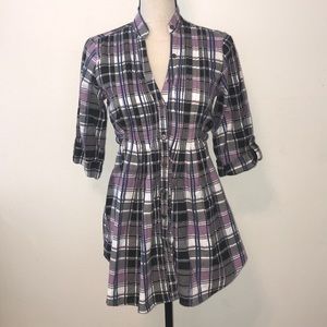 Copper key button down flannel top